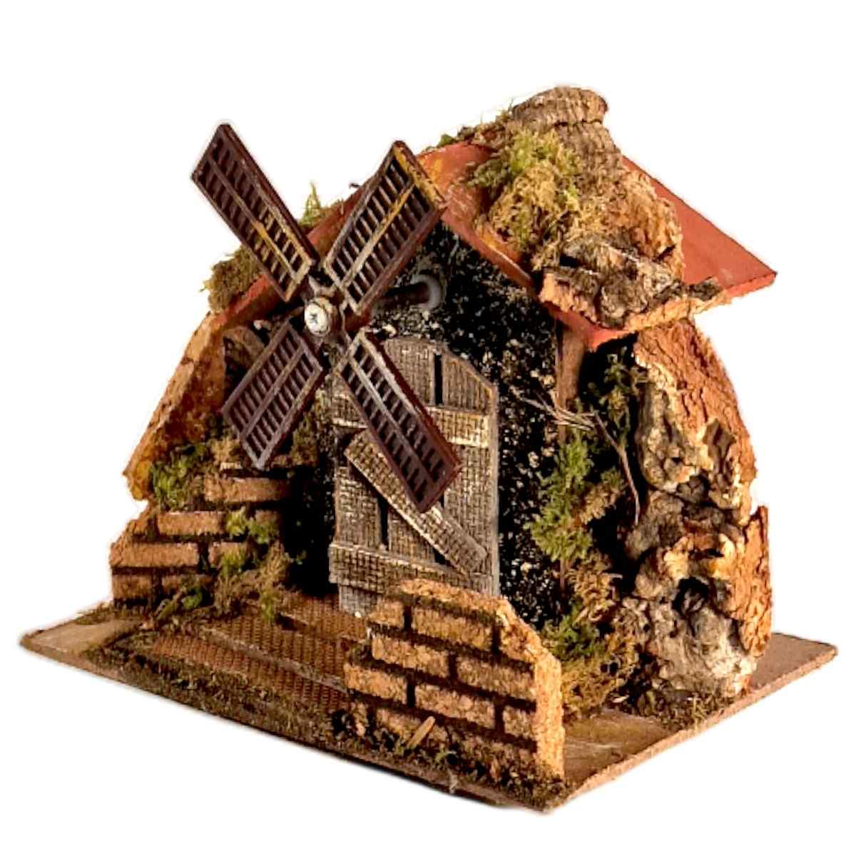 Mulino Vento Elettrico cm.15x10xH14 | Rossi Rosa