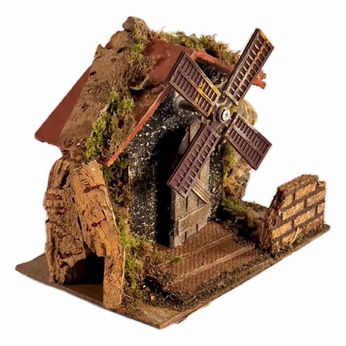 Mulino Vento Elettrico cm.15x10xH14 | Rossi Rosa