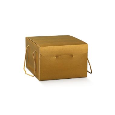 Scatola Natale Cartone Oro cm.21x21x21 | Cometa Collections