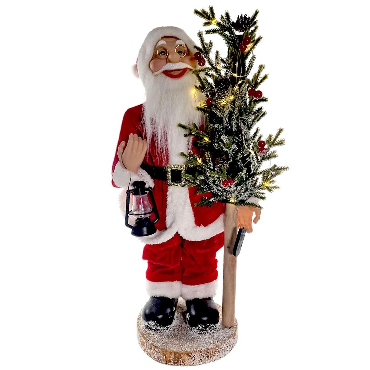 Babbo Natale cm.60 con Albero con Luci |Mazzeo