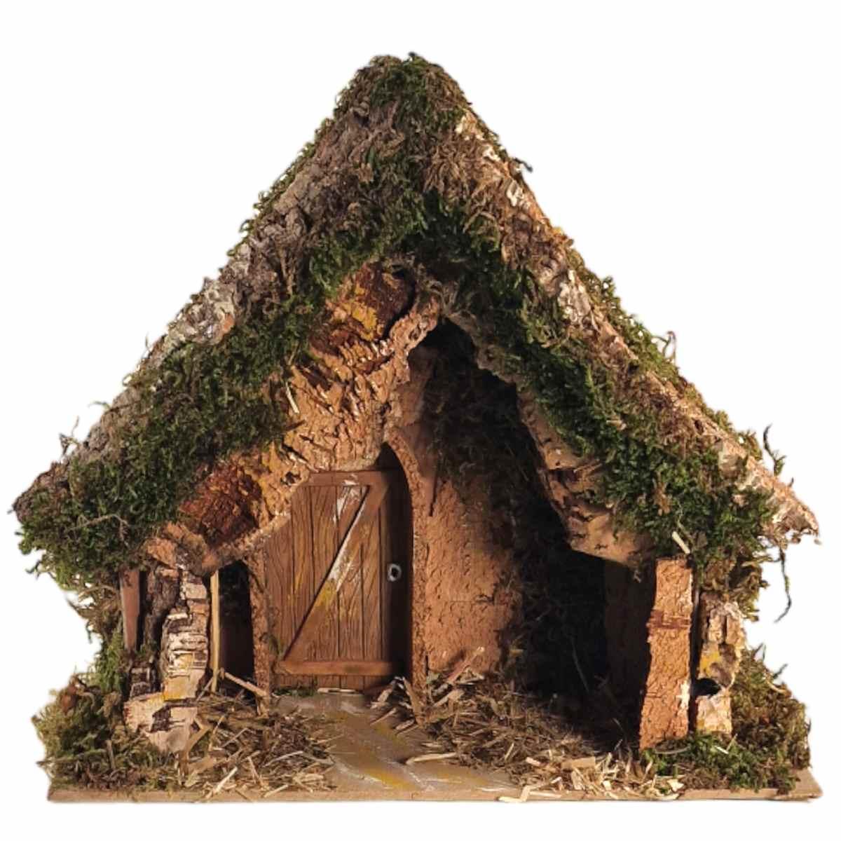 Capanna Legno con Luci Batteria 25x14xH22 con Porta | Rossi Rosa