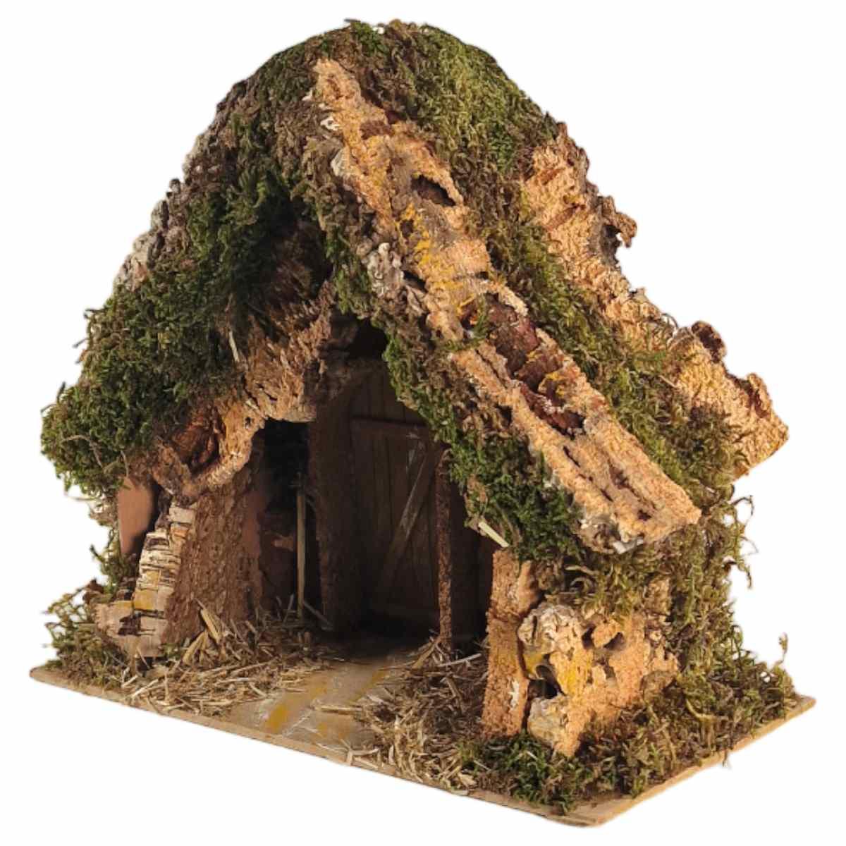 Capanna Legno con Luci Batteria 25x14xH22 con Porta | Rossi Rosa