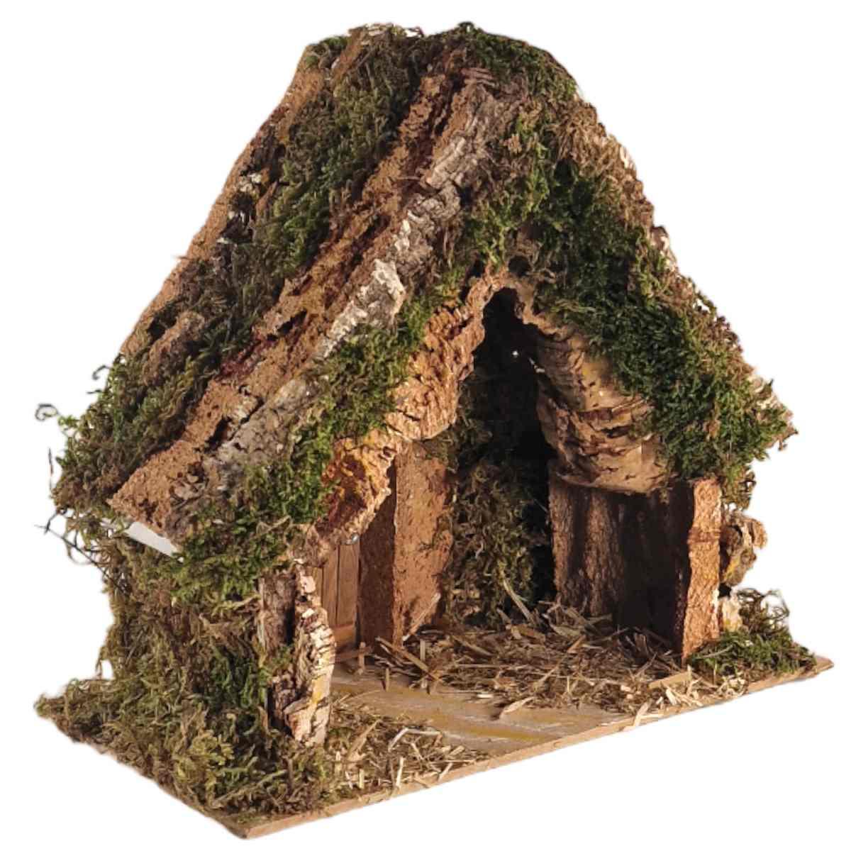 Capanna Legno con Luci Batteria 25x14xH22 con Porta | Rossi Rosa