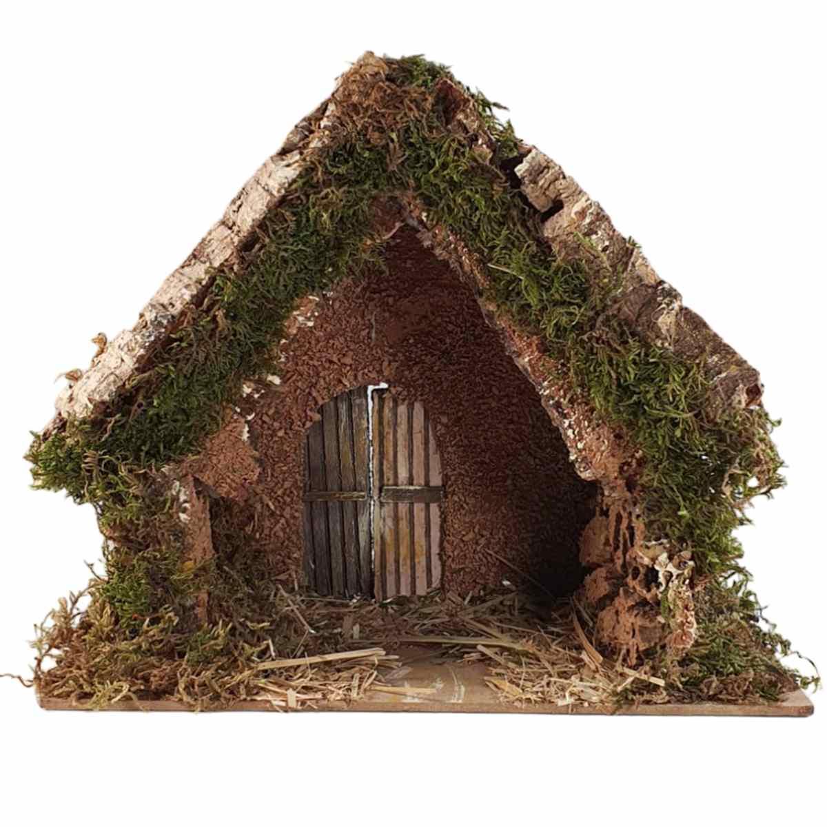 Capanna Legno con Luci Batteria 25x14xH22 Legno | Rossi Rosa