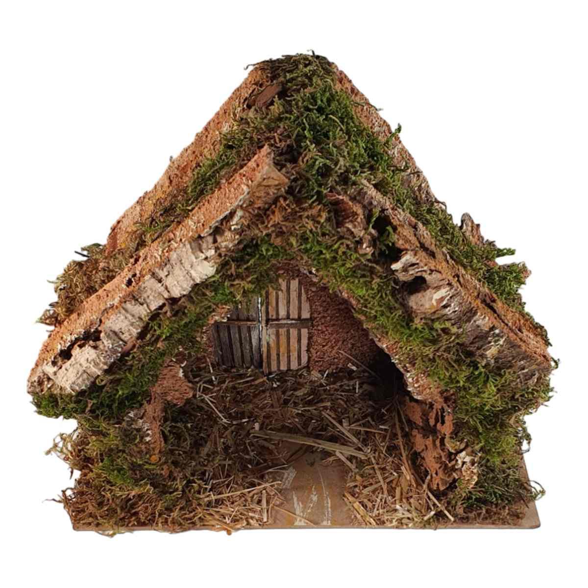 Capanna Legno con Luci Batteria 25x14xH22 Legno | Rossi Rosa