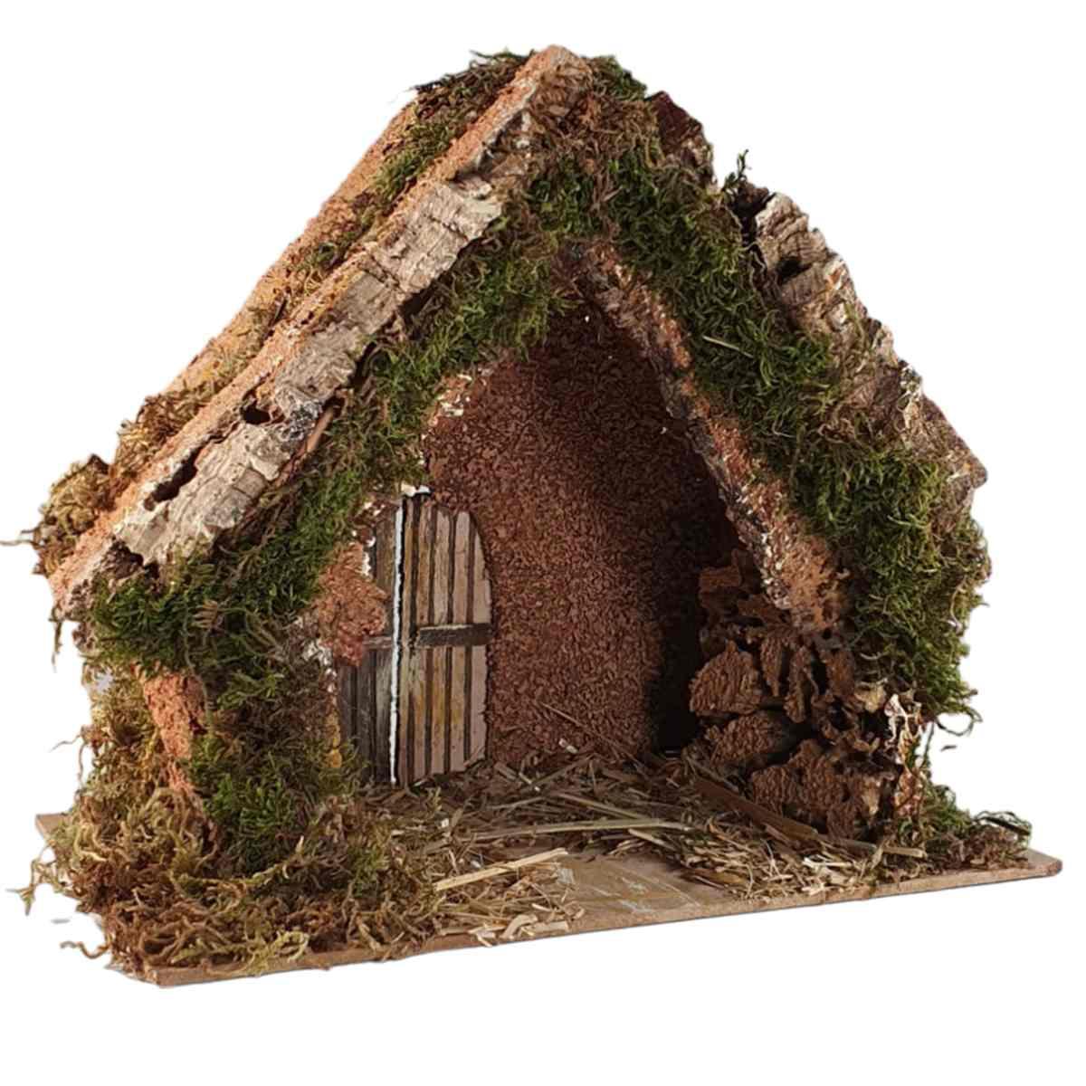 Capanna Legno con Luci Batteria 25x14xH22 Legno | Rossi Rosa