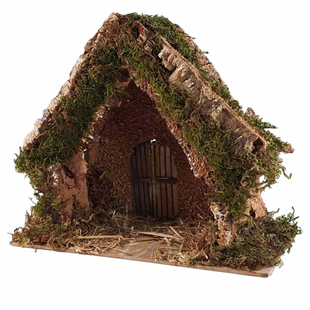 Capanna Legno con Luci Batteria 25x14xH22 Legno | Rossi Rosa