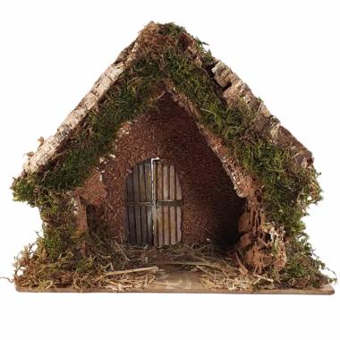 Capanna Legno con Luci Batteria 25x14xH22 Legno | Rossi Rosa