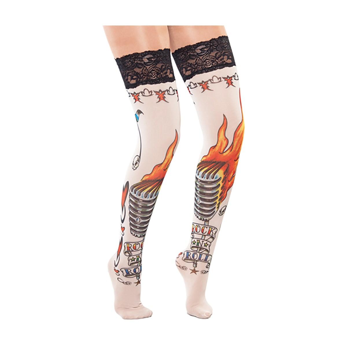 Collant Autoreggenti con Tatuaggi |Fyasa