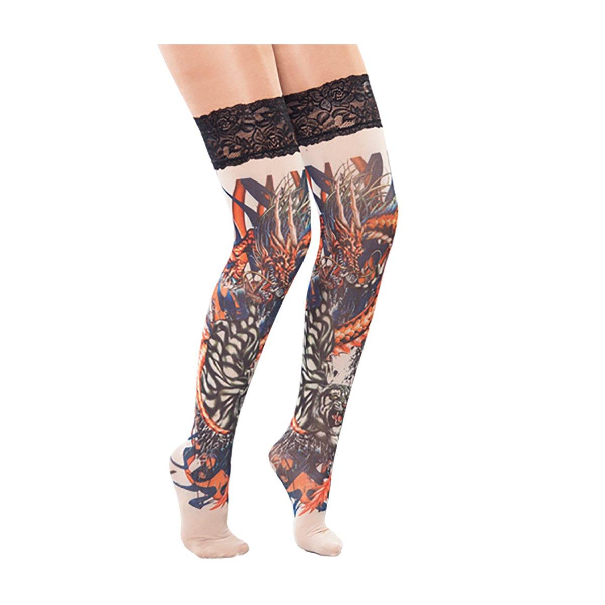 Collant Autoreggenti con Tatuaggi |Fyasa