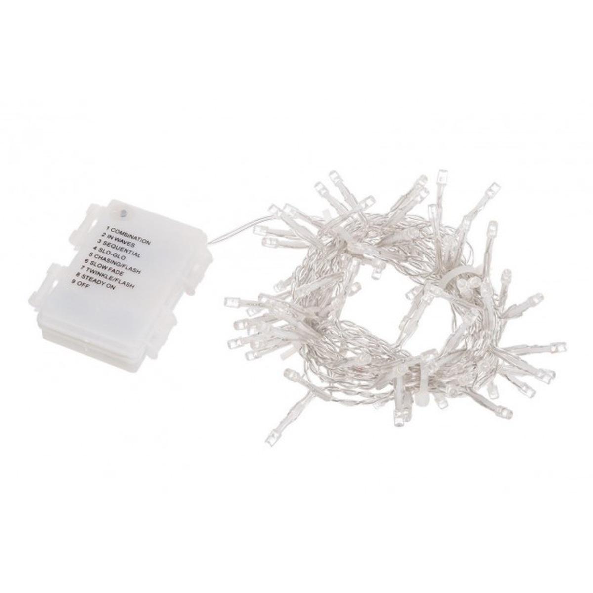 Luci Natale Esterno Batteria LED 96 Bianco Caldo mt.5 con Timer |Bizzotto