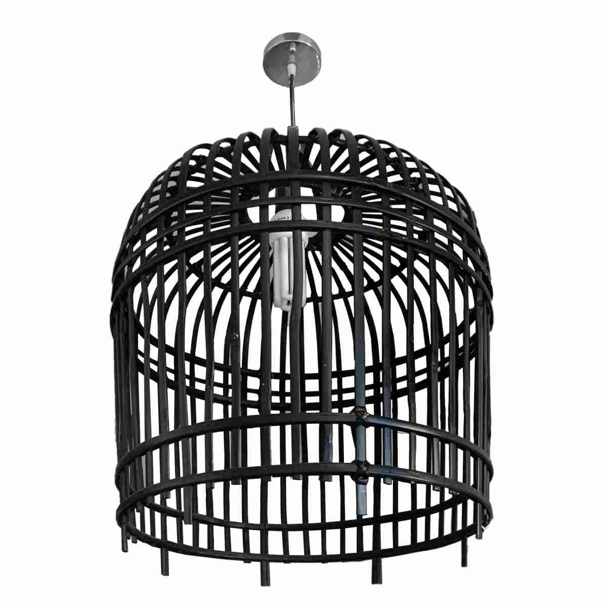 Lampadario Bambu Nero Medio cm.56x50 | Vacchetti