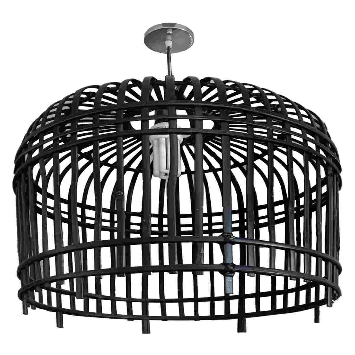 Lampadario Bambu Nero Grande cm.96x72 | Vacchetti