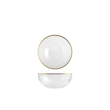 Ciotola Cucina Vetro Treasure Trasparente Bordo Oro cm.Ã˜16x15 |H&H