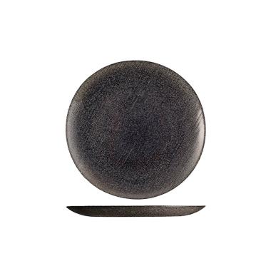 Piatto Tavola Vetro Frutta Charme Nero con Glitter cm.Ã˜21,5 |H&H