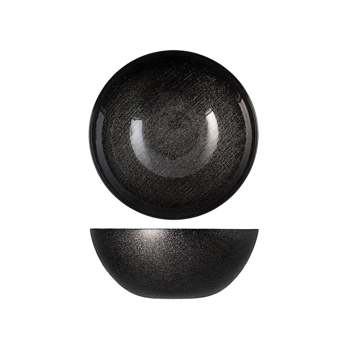 Ciotola Cucina Vetro Bowl Charme Nero con Glitter cm.Ã˜22 |H&H