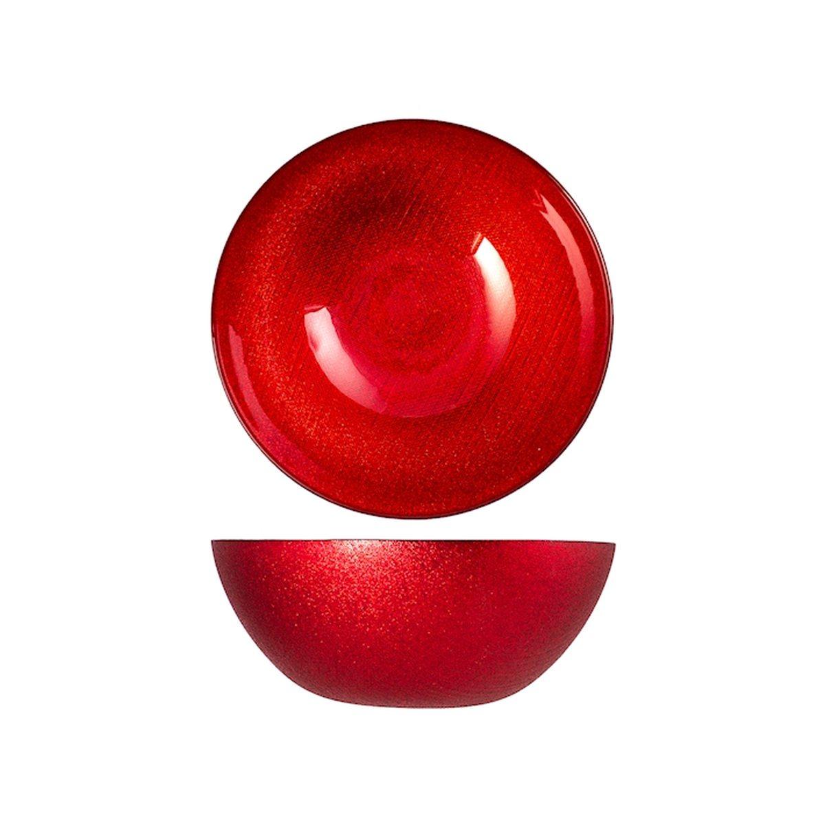 Ciotola Cucina Vetro Bowl Charme Rosso con Glitter cm.Ã˜22 |H&H