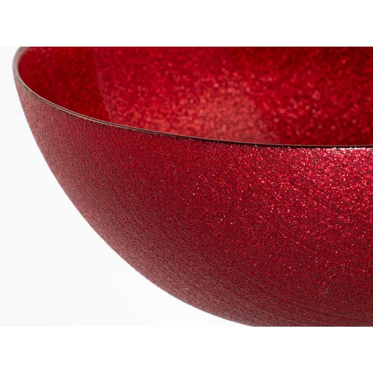 Ciotola Cucina Vetro Bowl Charme Rosso con Glitter cm.Ã˜22 |H&H