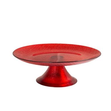 Centrotavola Alzata Vetro Charme Rosso con Glitter cm.Ã˜21,5 | H&H