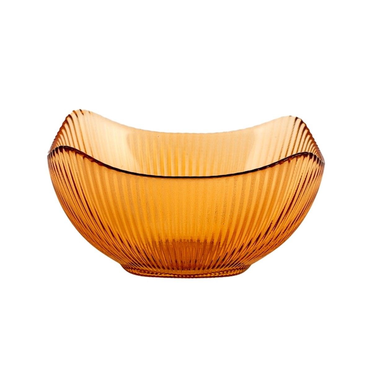 Ciotola Cucina Vetro Groove Ambra cm.12x12 |H&H
