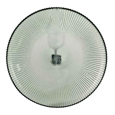 Piatto Tavola Vetro Fondo Groove Verde cm.Ã˜22 |H&H