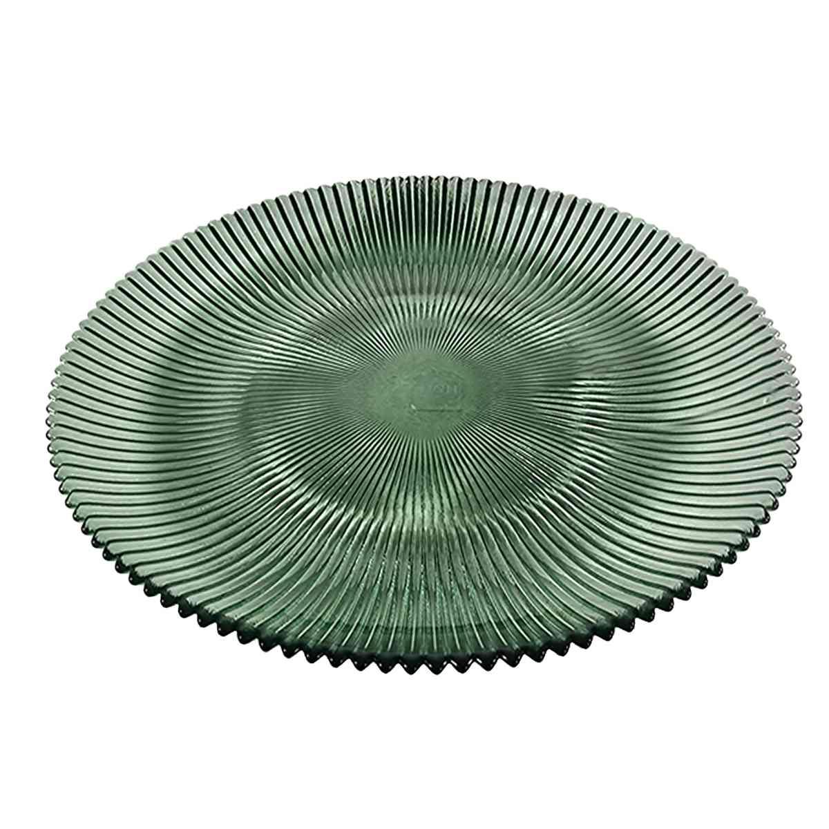 Piatto Tavola Vetro Frutta Groove Verde cm.Ã˜21,5 |H&H