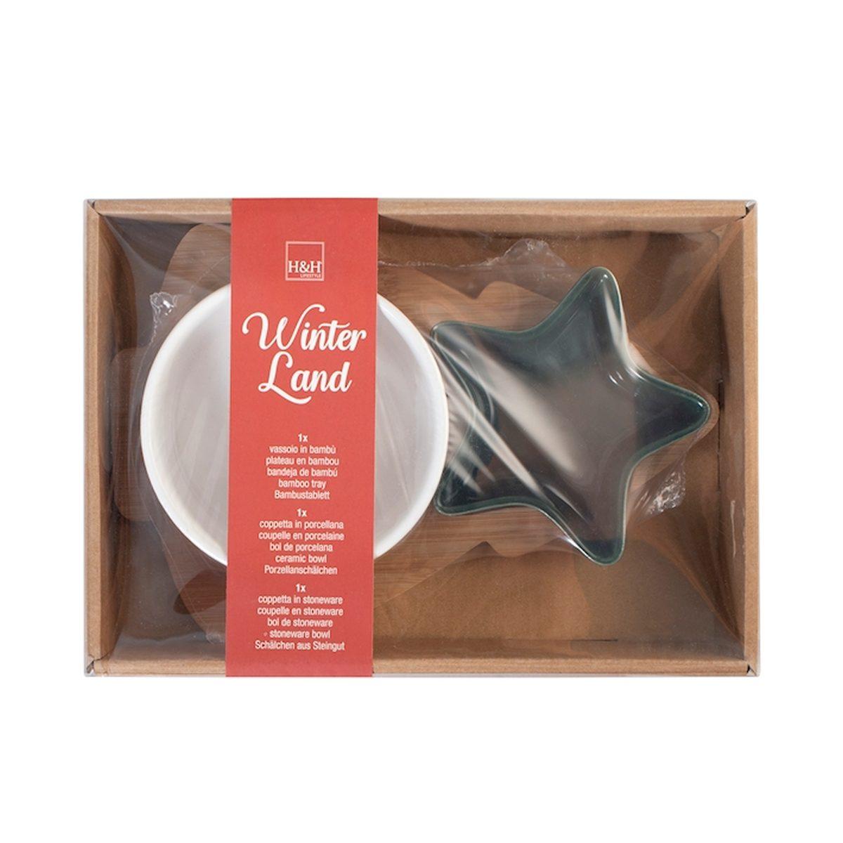 Coppette con Vassoio Christmas Party Set pz.3 |H&H