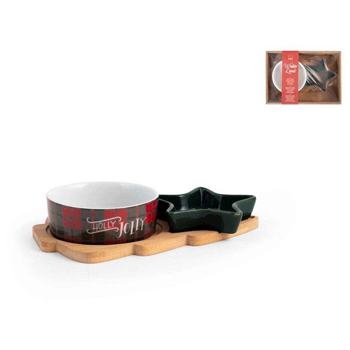 Coppette con Vassoio Christmas Party Set pz.3 |H&H