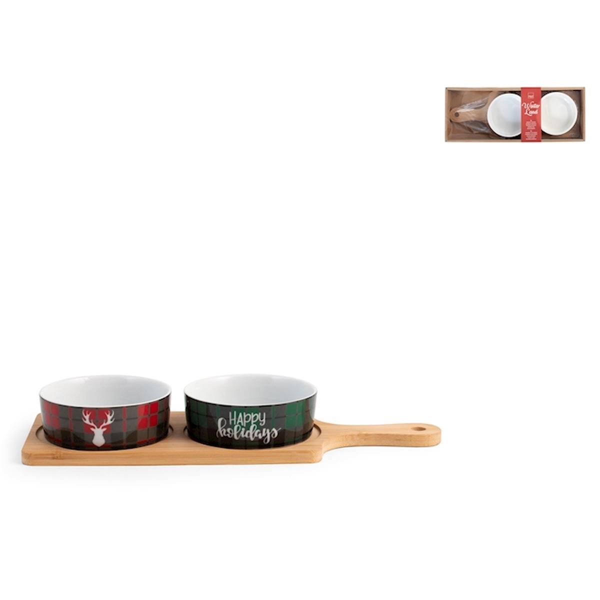 Coppette con Vassoio Christmas Party Set pz.3 |H&H