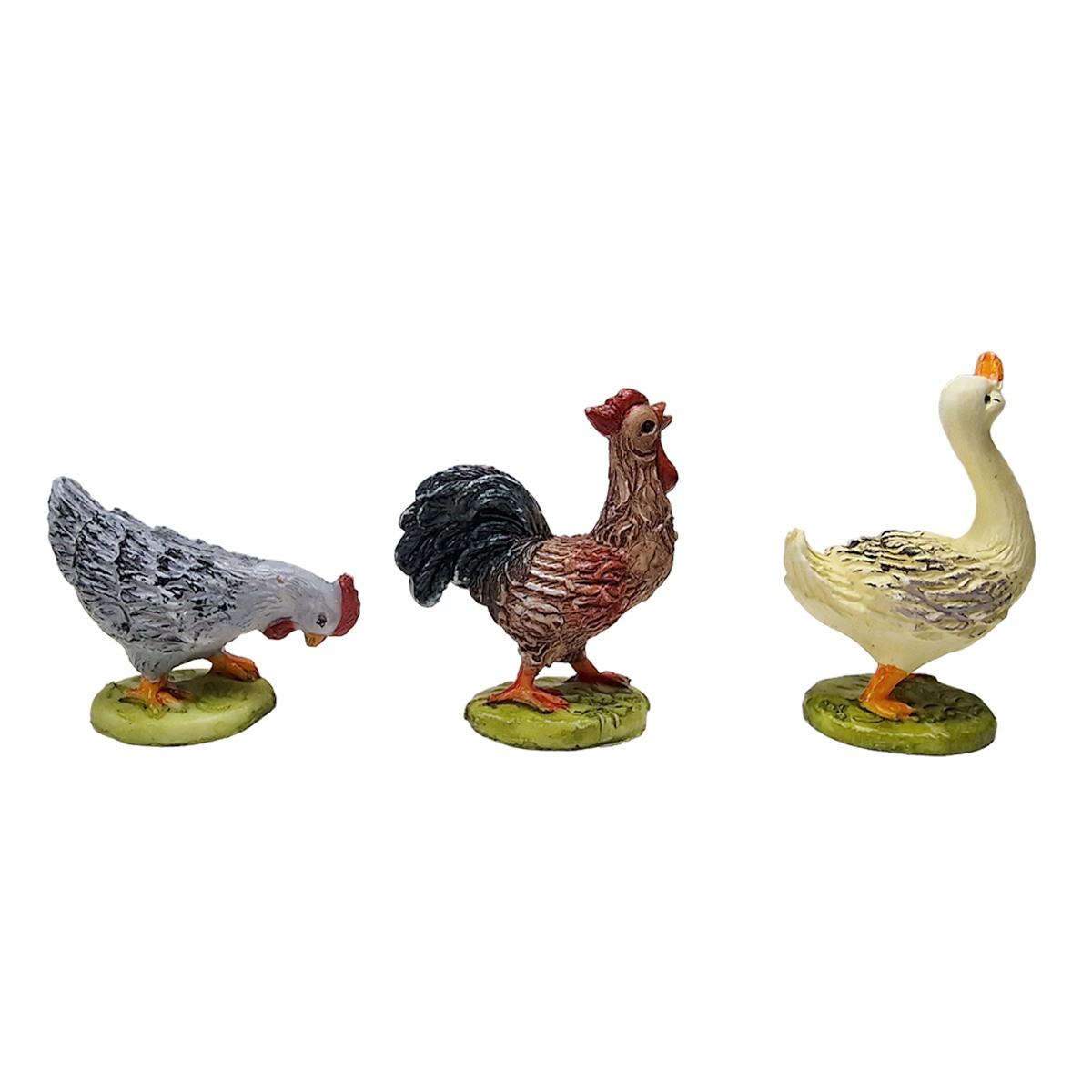 Animali Fattoria Gallo Cigno Papaere Gallina da cm.3 a 5 Set pz.6 | Euromarchi