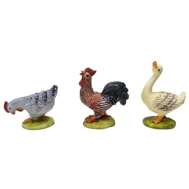 Animali Fattoria Gallo Cigno Papaere Gallina da cm.3 a 5 Set pz.6 | Euromarchi