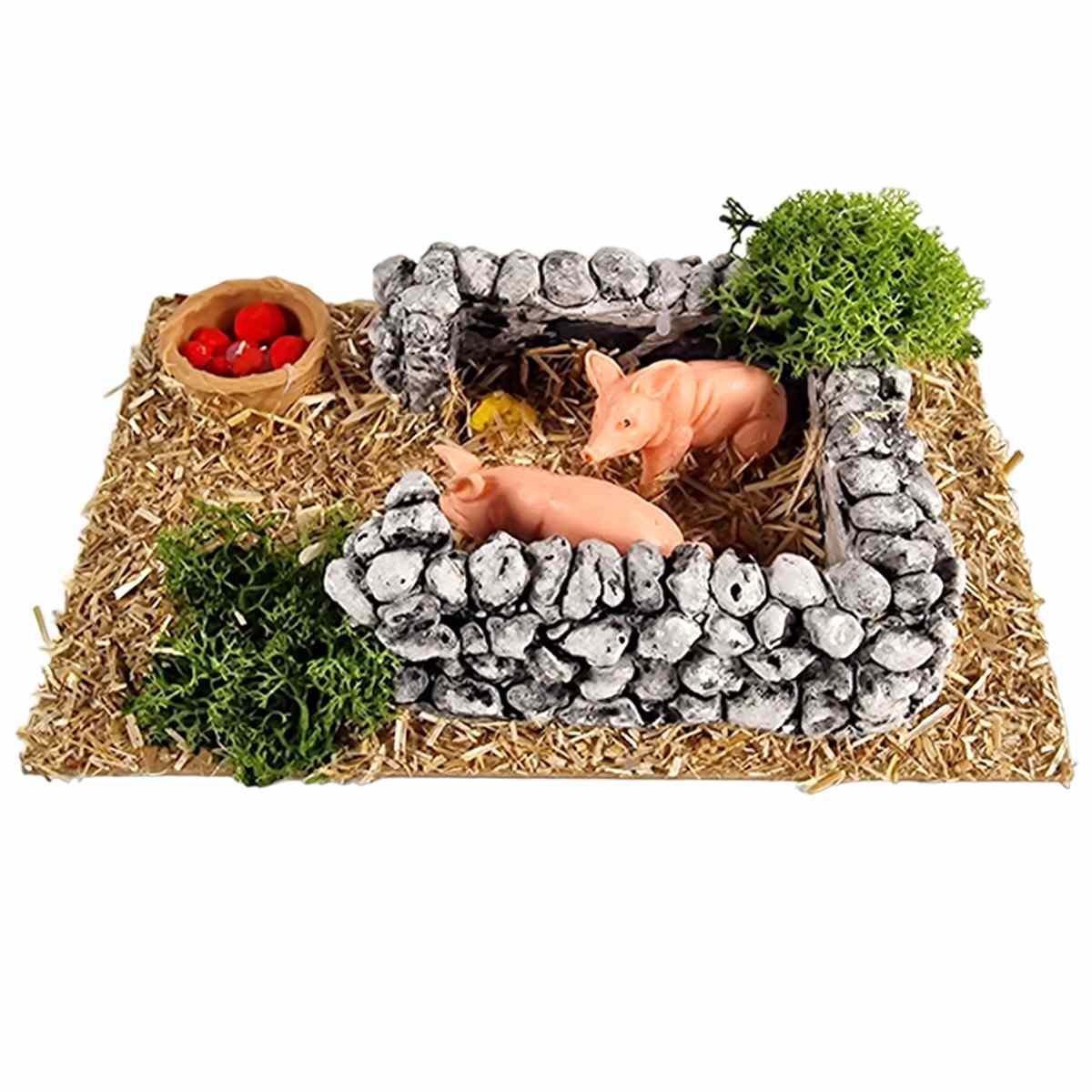 Animali Maiali con Recinto cm.19x12x6 | Euromarchi