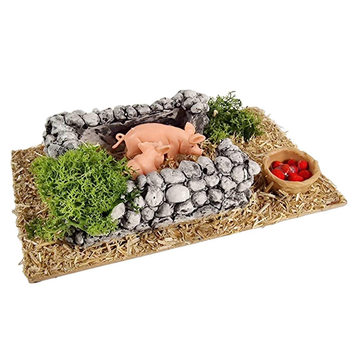 Animali Maiali con Recinto cm.19x12x6 | Euromarchi