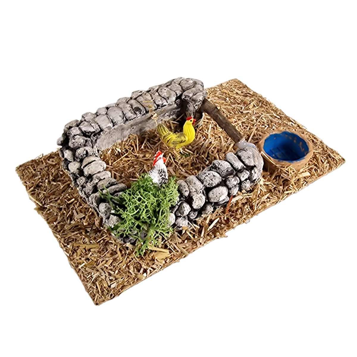 Animali Fattoria Pollaio con Recinto cm.19x12x6 | Euromarchi