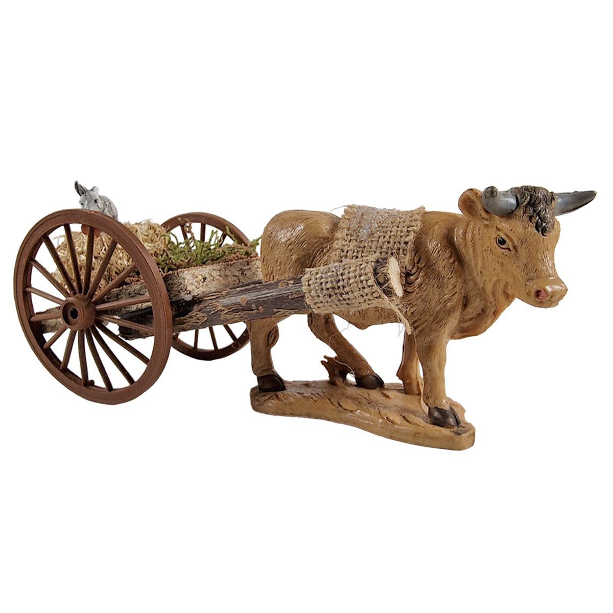 Carretto Legno con 2 Ruote Fieno e Coniglio cm.19x9xH9 | Euromarchi