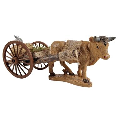 Carretto Legno con 2 Ruote Fieno e Coniglio cm.19x9xH9 | Euromarchi