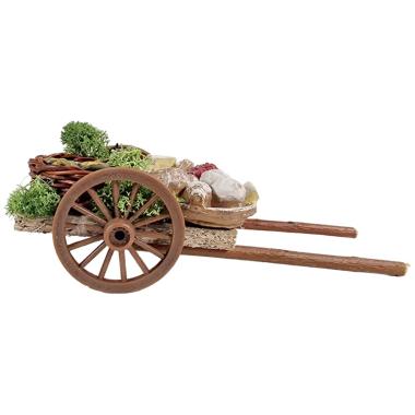 Carretto Legno con 2 Ruote Alimenti Vari cm.14x7xH6 | Euromarchi