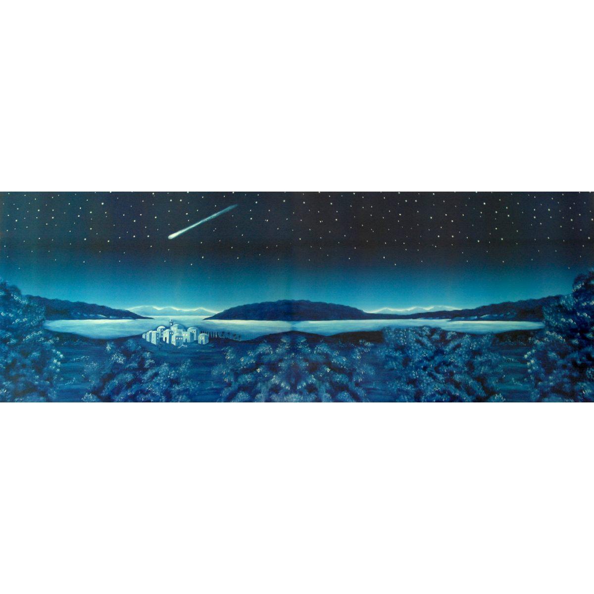 Fondale Paesaggio Notturno con Stella Cometa cm.200x70 | Euromarchi