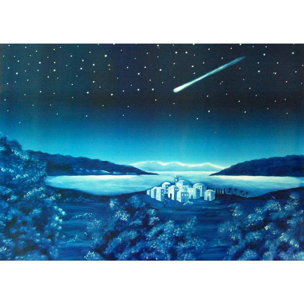 Fondale Paesaggio Notturno con Stella Cometa cm.200x70 | Euromarchi