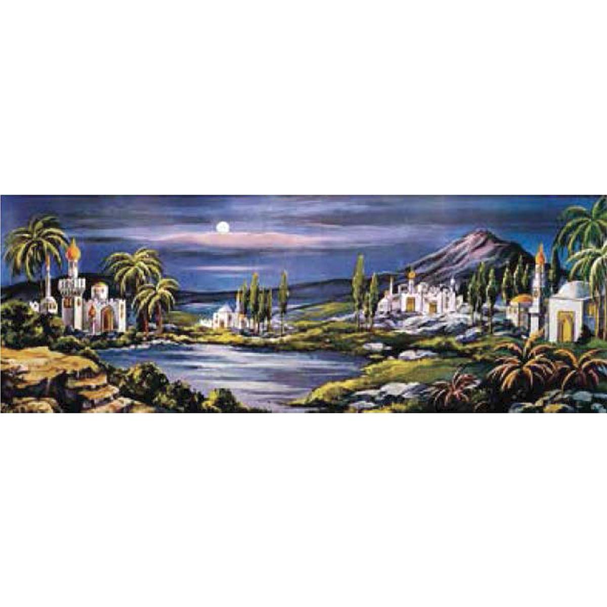 Fondale Paesaggio Arabo con Laghetto cm.140x50 su Cartoncino | Euromarchi