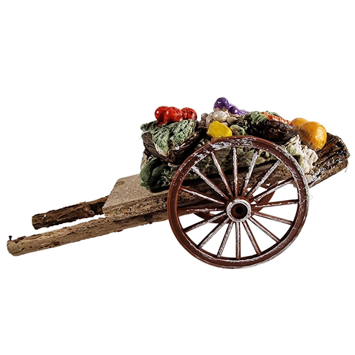 Carretto Legno con 2 Ruote Ortaggi cm.17x7xH9 | Euromarchi