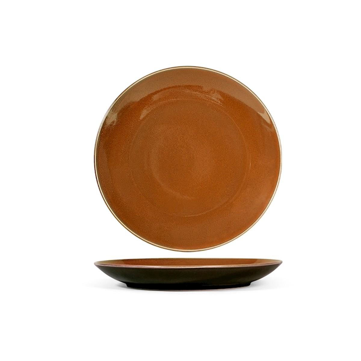 Piatto Tavola Porcellana Marrakesh Piano Marrone cm.Ã˜26 | H&H