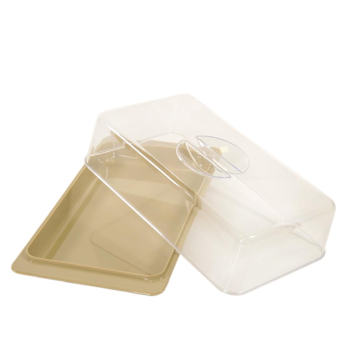 Porta Formaggio Rettangolare PVC con Coperchio Beige | Cosmoplast