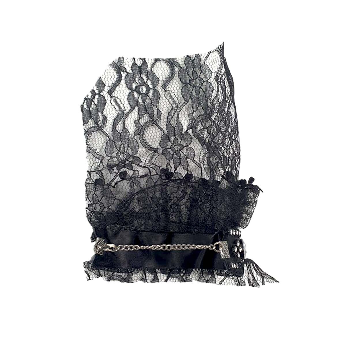 Bracciale Pizzo Merletto Nero con Strass |Carnival Toys