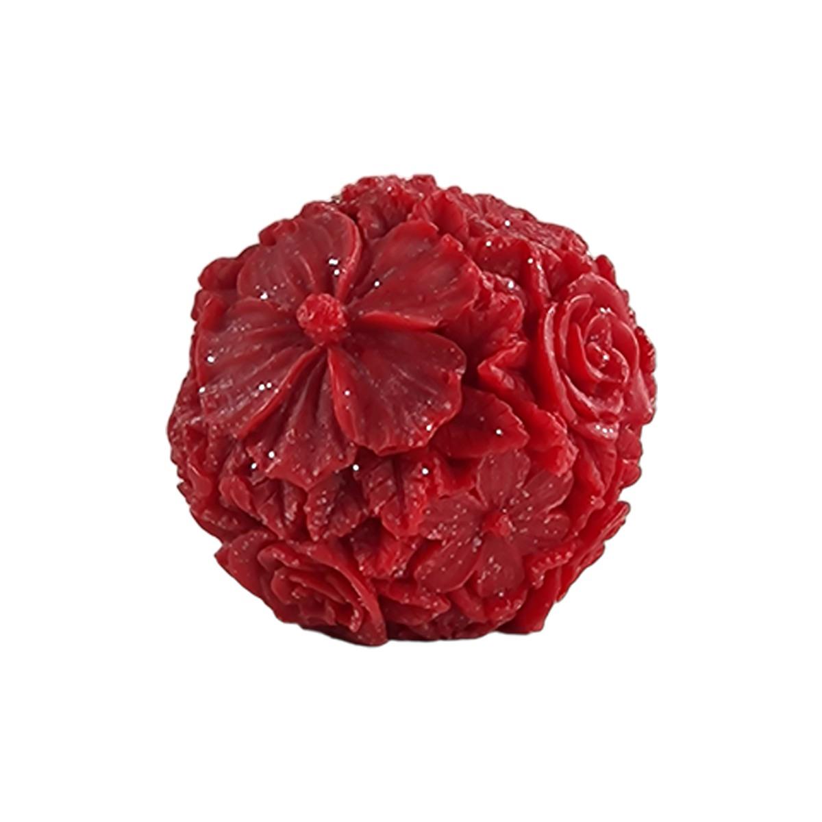 Candela Fiorita Profumata Rossa cm.Ã˜10 |Cereria Parma