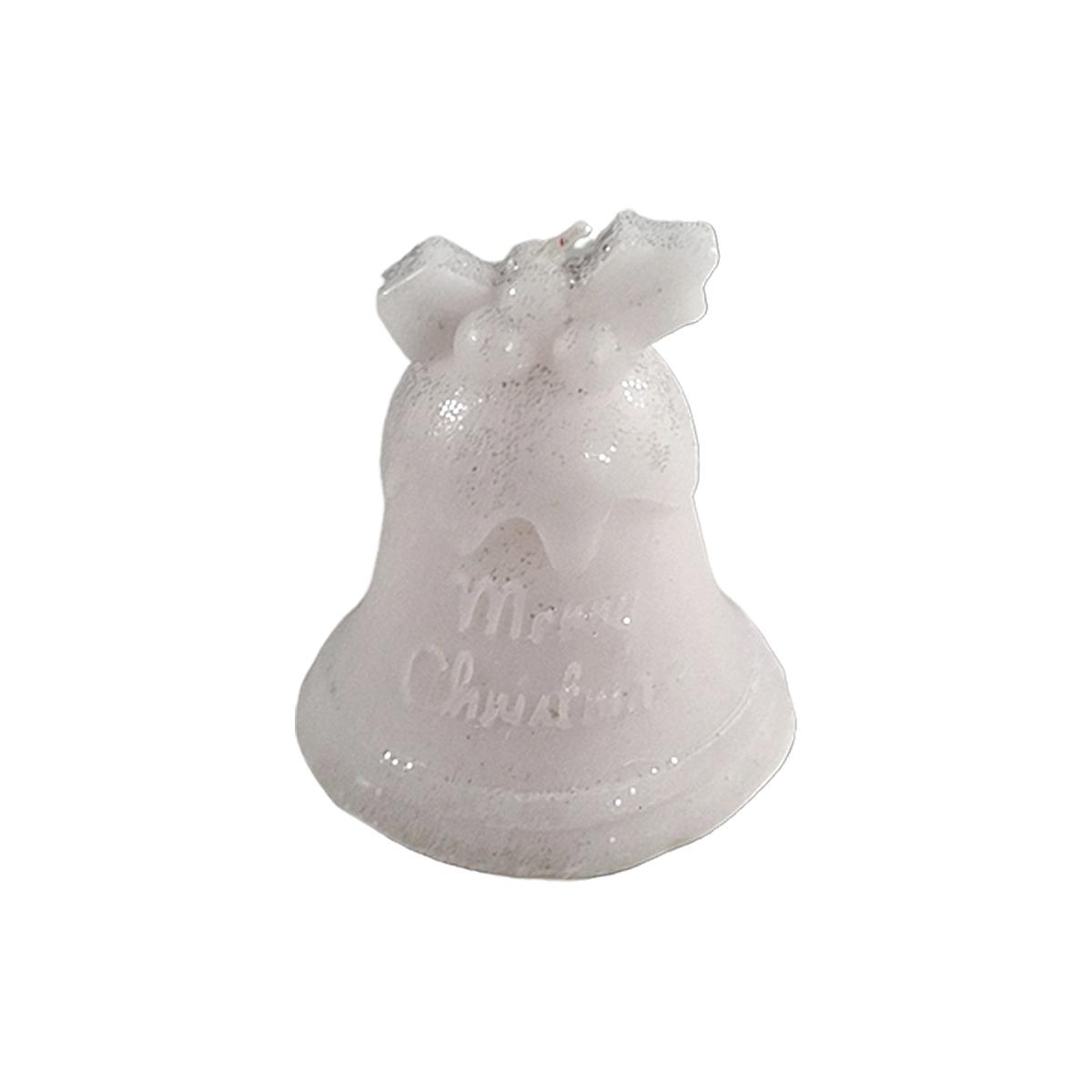 Candela Natale Profumata Campanella Bianca Brinata cm.8 |Cereria Parma