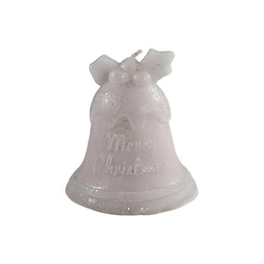 Candela Natale Profumata Campanella Bianca Brinata cm.8 |Cereria Parma