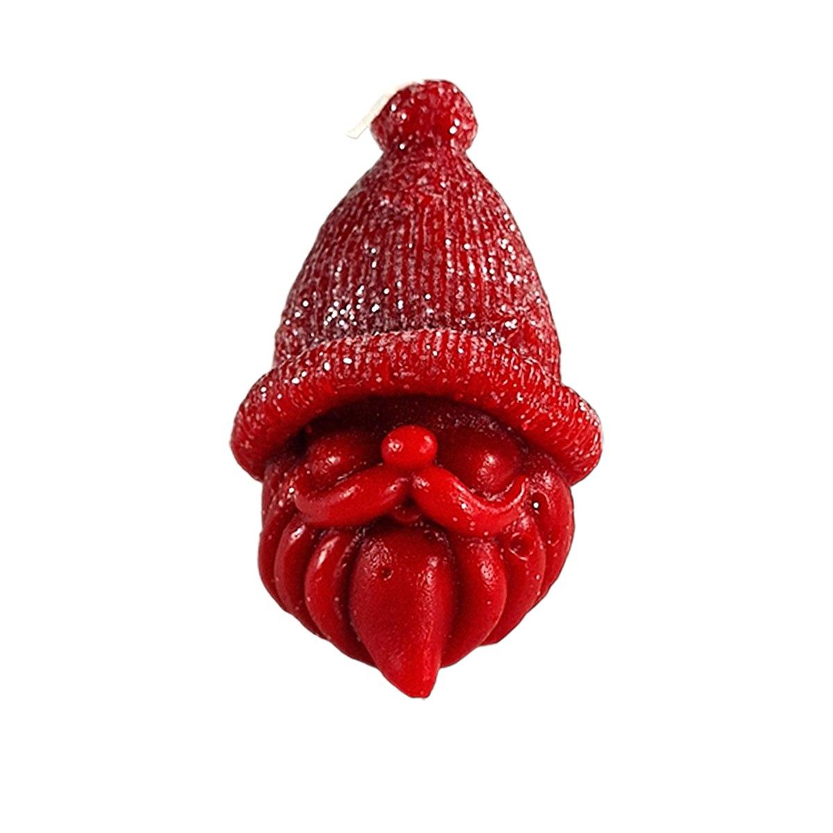 Candela Natale Profumata Babbo Natale Rossa Brinata cm.9 |Cereria Parma