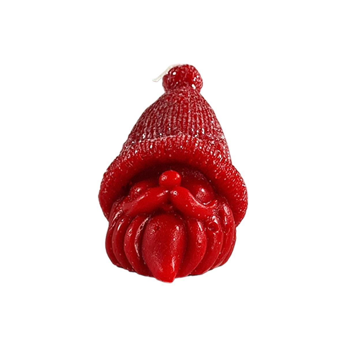 Candela Natale Profumata Babbo Natale Rossa Brinata cm.9 |Cereria Parma