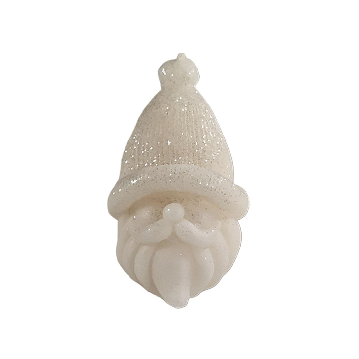 Candela Natale Profumata Babbo Natale Bianca Brinata cm.9 |Cereria Parma